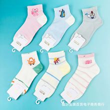 小福人儿童运动袜卡通低腰袜子潮流款超薄透气短腰袜子批发两元店
