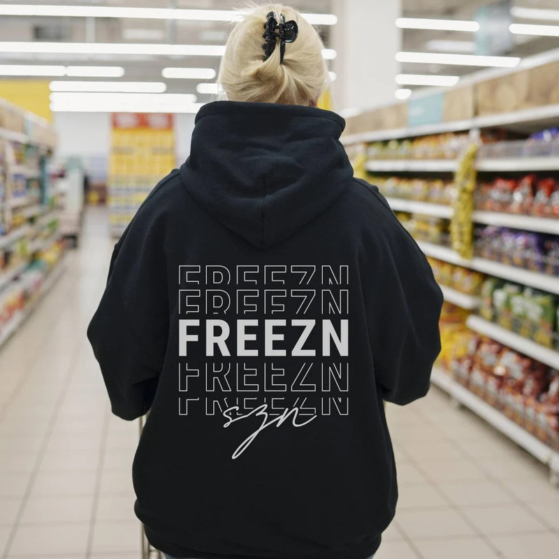 Winter Oversized Hoodie Sweatshirt Back Text Holiday Hoodie Women's Winter Sweatshirt