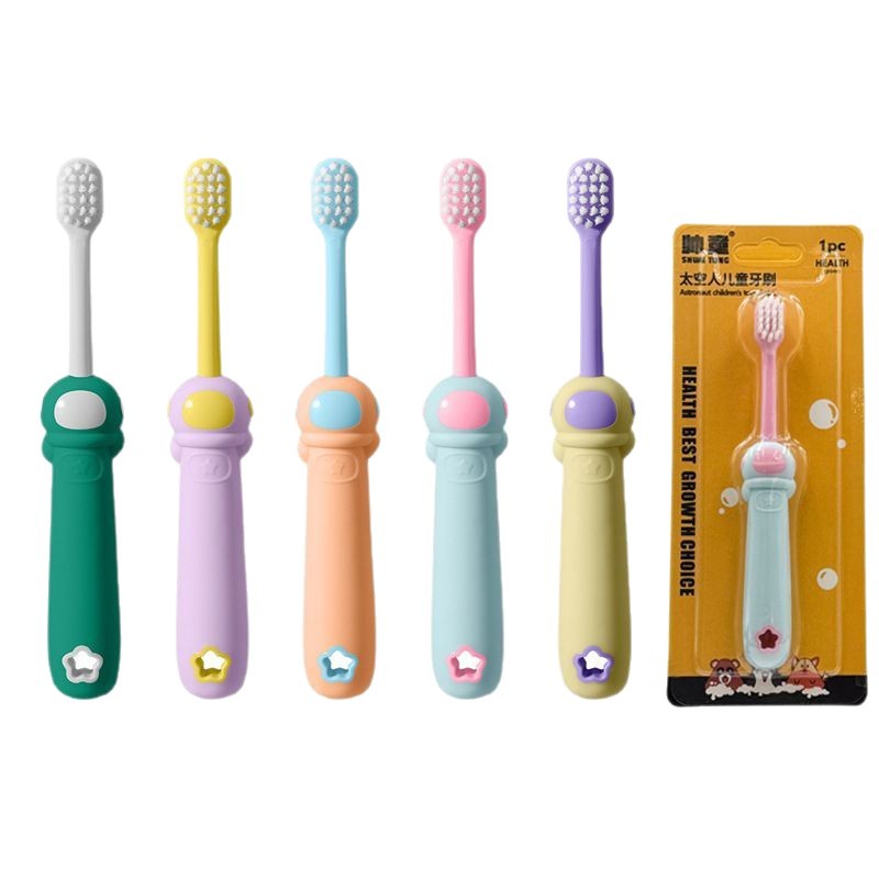 Tarjetas chinas para niños mango de dibujos animados de injerto de cabello cepillo de dientes de cabello suave para niños cepillo de dientes de cabello suave para bebés de 1 - 6 años de edad oral