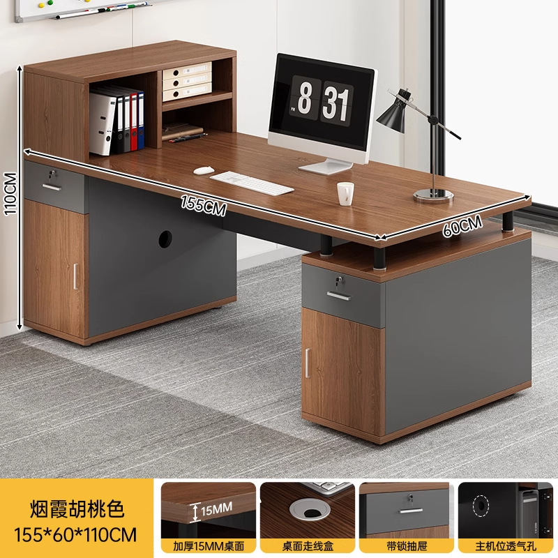 Mesa de computadora simple mesa de oficina moderna silla combinación de escritorio de personal de oficina jefe mesa de personal