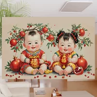 Новогодняя роспись куклы, чтобы отправить ребенка, детская наклейка на стене для беременных мужчин и женщин