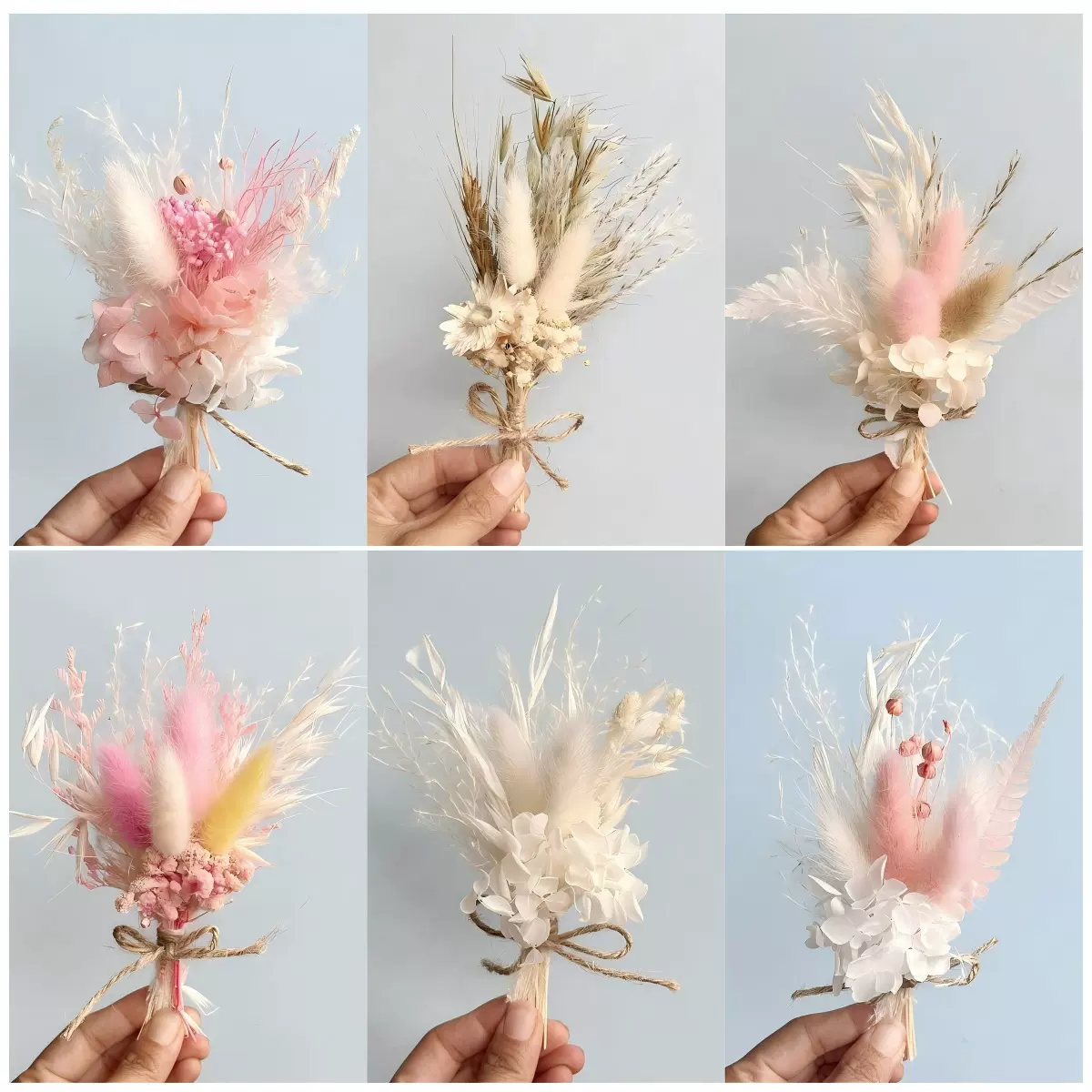 mini小花束干花植物真花满天星新郎伴郎胸花婚礼伴手礼口袋花跨境