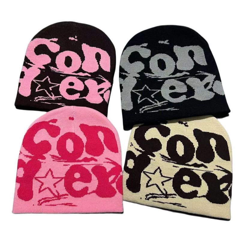 Korean Fashion Hat Spice Girls Dopamine Alphabet Color Hip Hop Sub-culture Niche Street Knit Hat Japanese Style