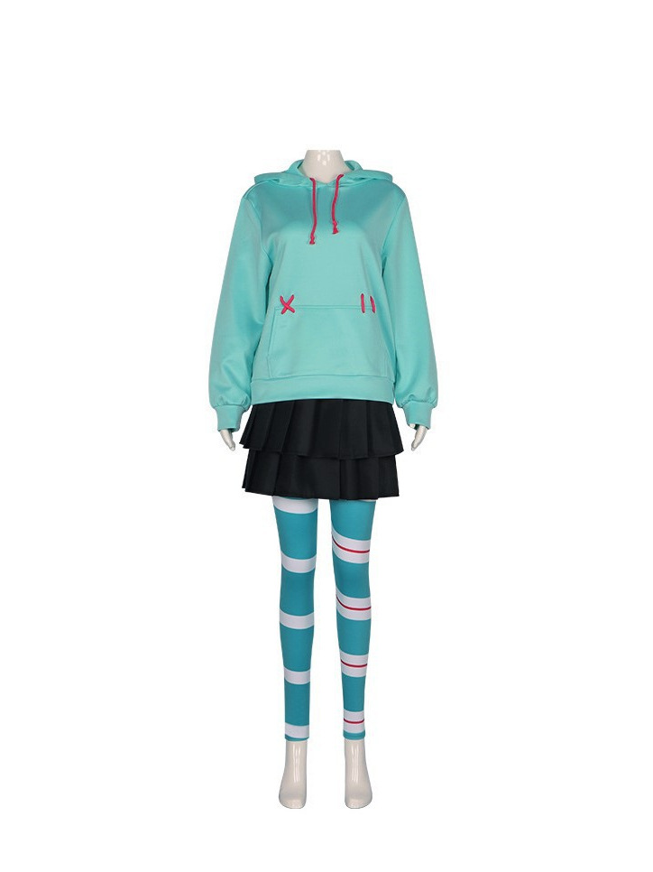 cosplay Wreck-It Ralph 2 Vanellope kospley kostyumi, Xellouin anime kostyumi, kospley rol o'ynash kostyumi