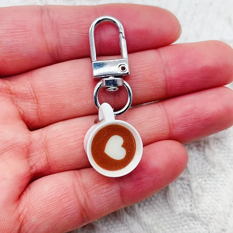 コーヒーカップキーホルダーセット樹脂シミュレーションモデルロブスターバックル誕生日プレゼントとクリスマスのお祝い|undefined