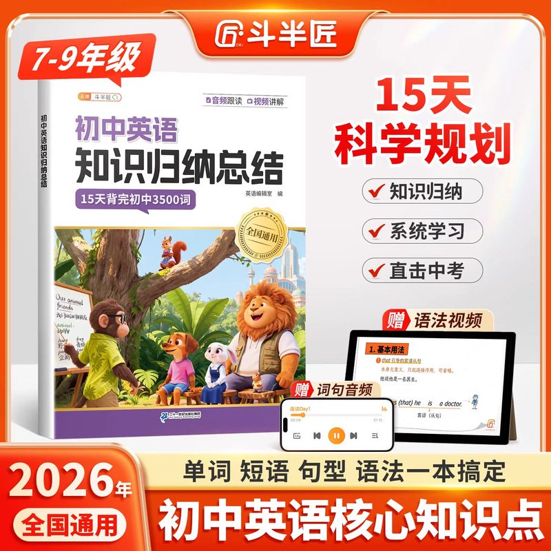 Doubanjiang 2025 Comprehensive Summary of Junior High School English Knowledge: Phrases, Sentence Patterns, Grammar, and Core Knowledge Points