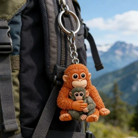 Cross-Border Hot-Selling Overseas Protectpunchthemonkey Orangutan Toy Acrylic Keychain