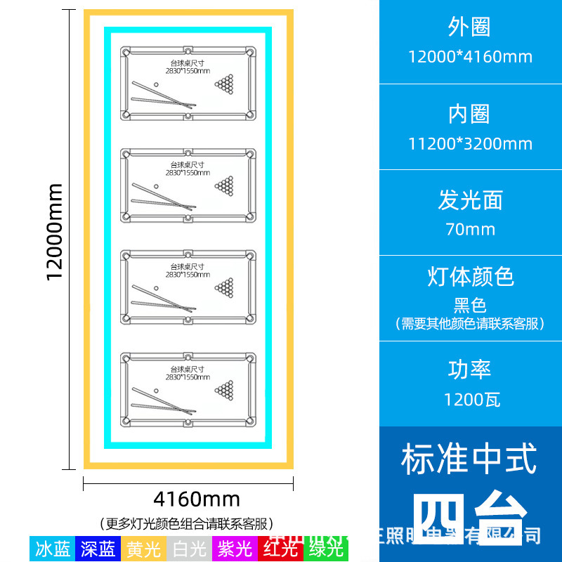 Luz ambiental para billar, lámpara colgante para billar, sala de billar, gimnasio, sala de baile, salón de billar, luz lineal personalizable