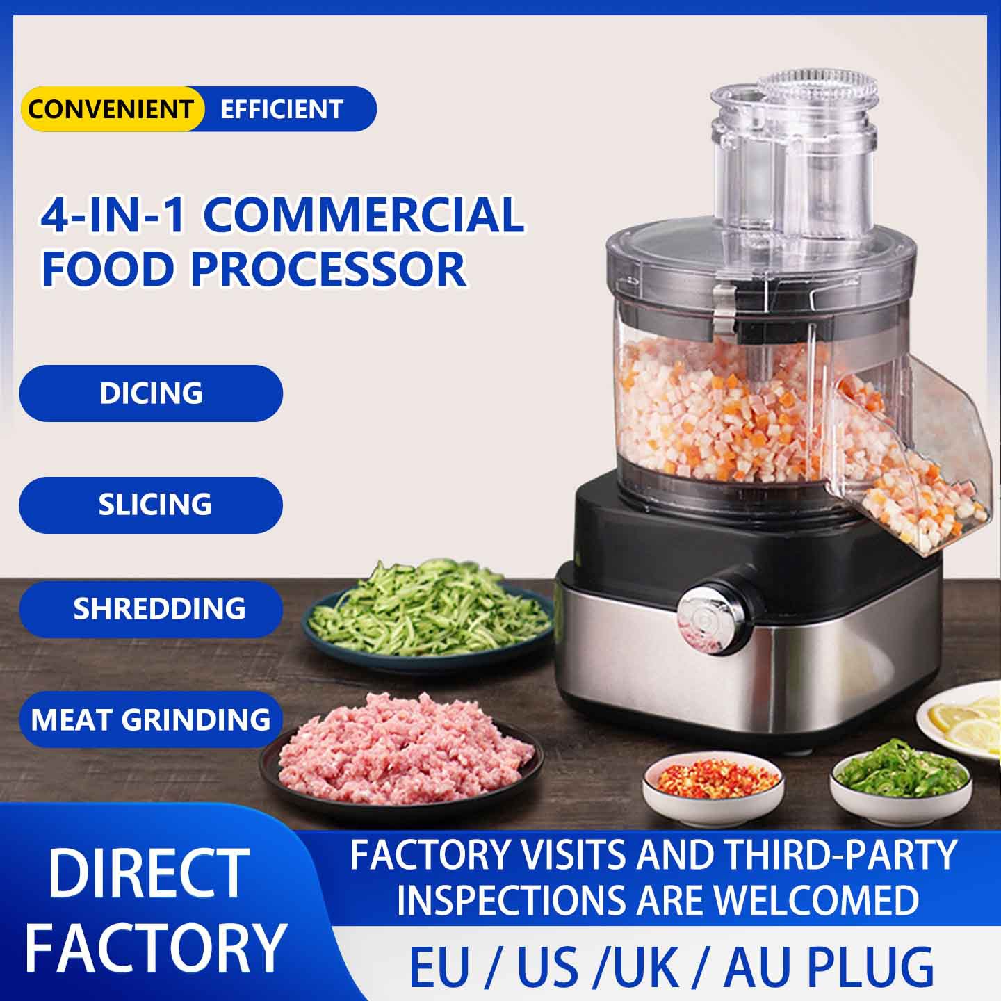 Electric Food Processor Multi-Function Vegetable Chopper
