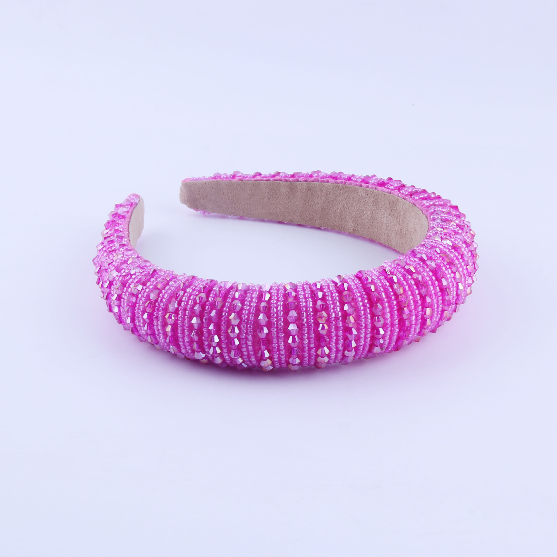 New Fashion Korean Sponge Crystal Rice Beads Hair Band display picture 7