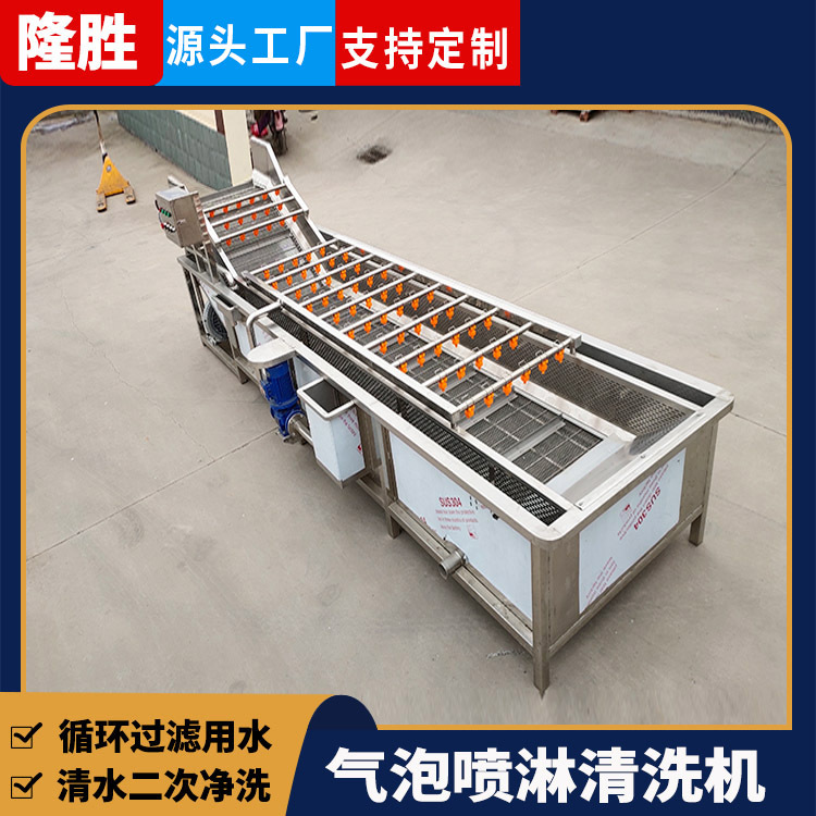 鳗鱼海鲜鼓泡式清洗机 鱼类清洗风干流水线 鱼干加工前处理设备