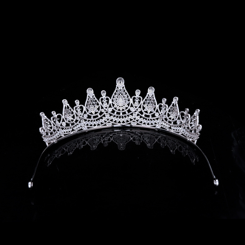 Title 6, Micro Set Zircon Crown Wedding Headwear Bridal ...