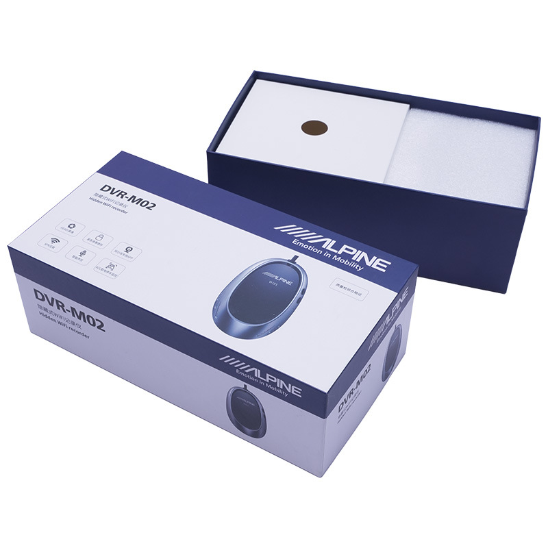 /手工徽标豪华电子产品纸盒白色纸板记录仪