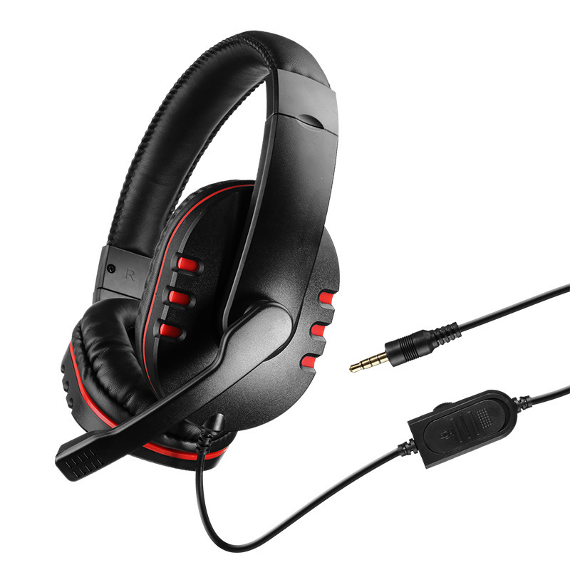 7260 Wired Headset Business Computer Teaching Headset Game Office Wire Control Headset Mute Static Wheat