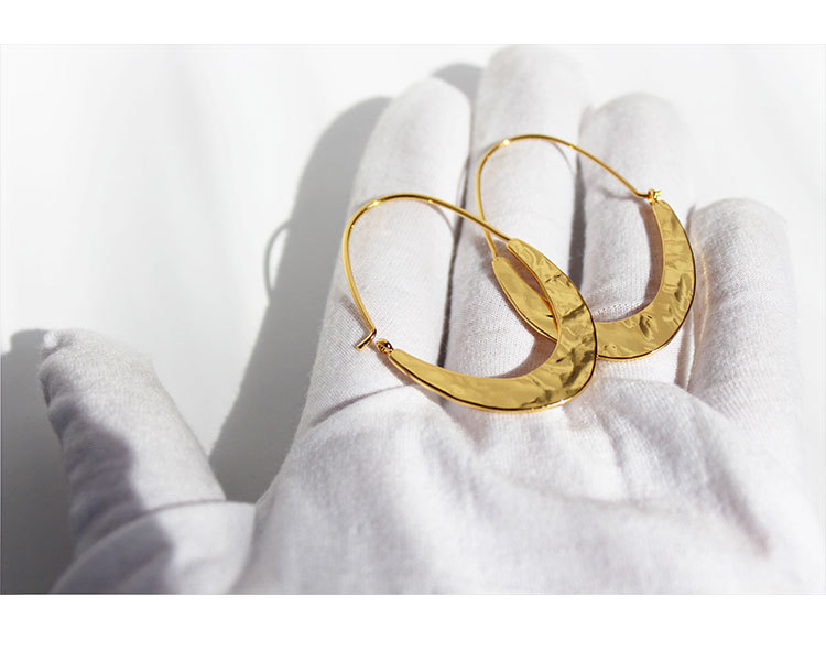 Geometric Pattern Women'S Gender European And American Ins Cold Style Fashionable Temperament Geometric Metal Sheet Earrings Fashion Texture Simple Ear Clip Earrings 616