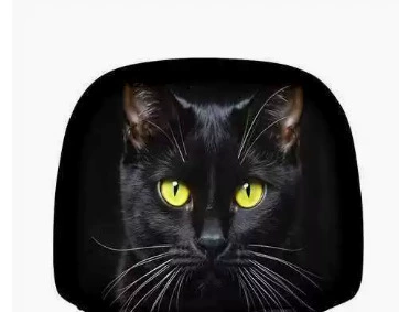 best-selling universal pullover printed car headrest, Universal seat cover - green-eyed-cat-double-sided-printing-1-piece