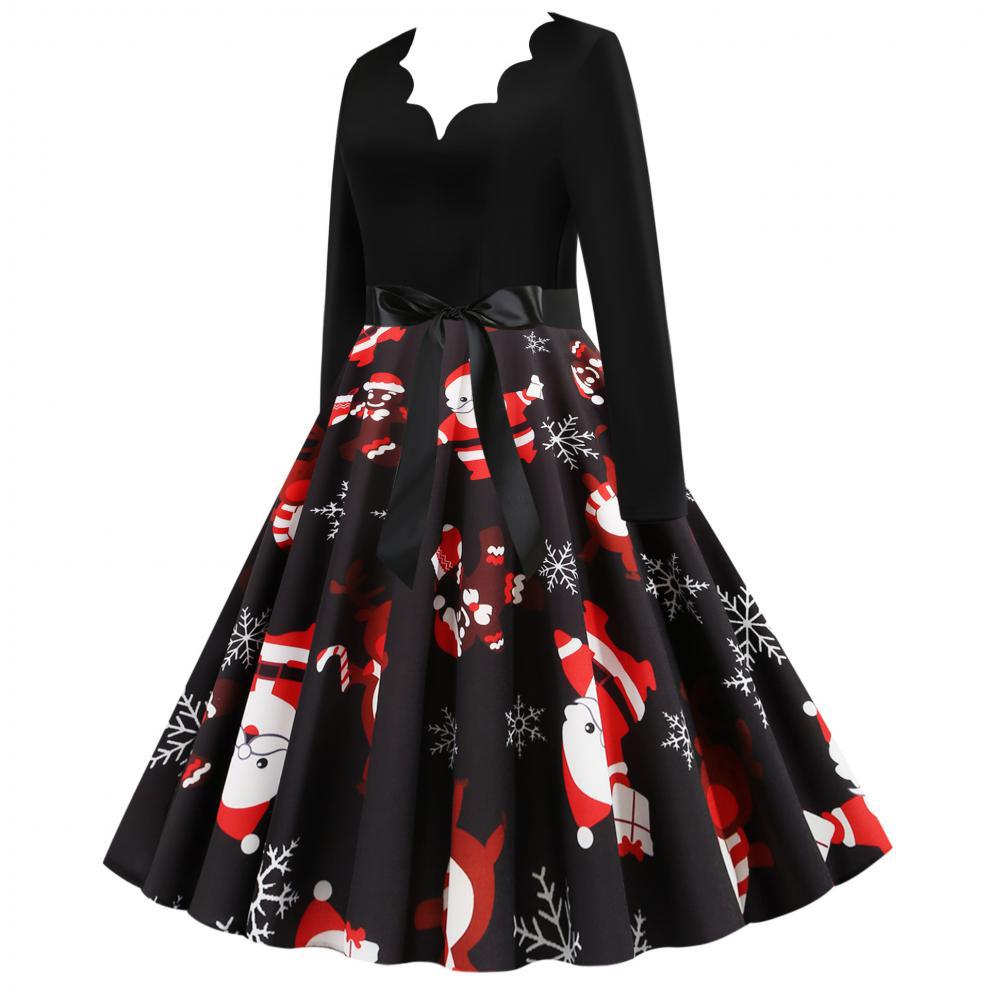 Retro Christmas Printed Dress 3