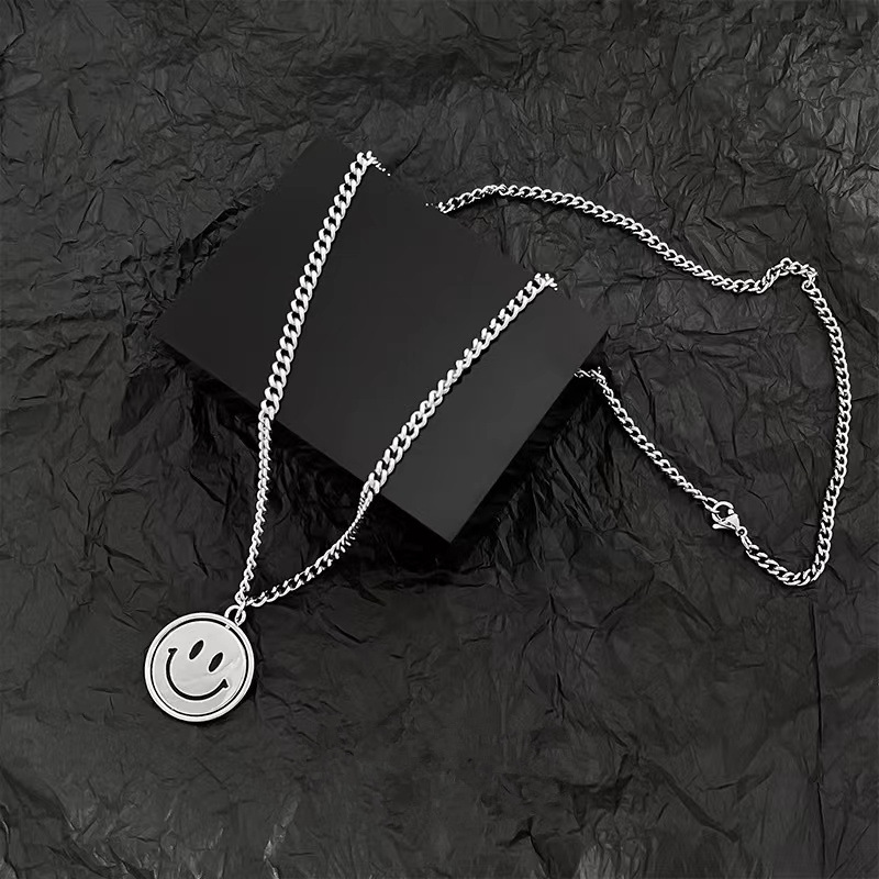 Fashion Smiley Face Titanium Steel Plating Necklace 1 Piece