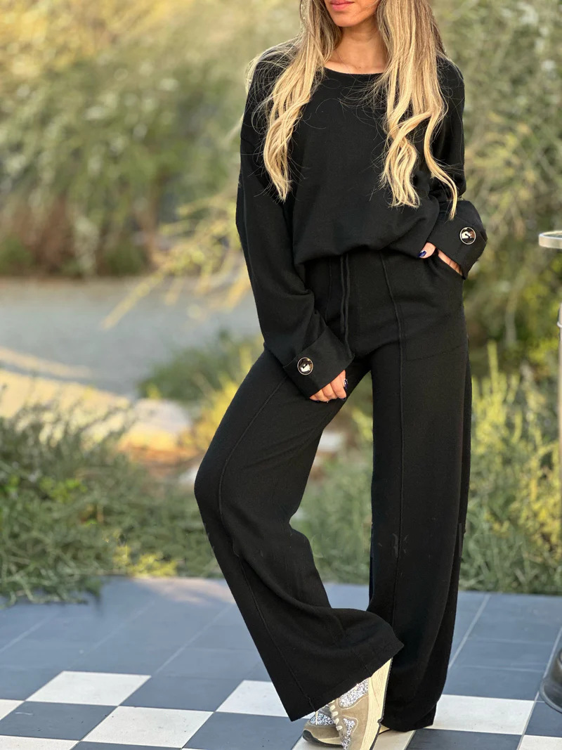 Polyester Fabric Type Pant Co-ord Set Sets Type Daily Women's Casual Solid Color Polyester Pocket Pant Co-ord Set Pants Sets