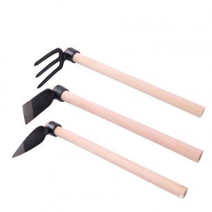 Vegetable Gardening Tool with Wooden Handle, Small Hoe for Loosening Soil, Multifunctional Household Gardening Tool, Agricultural Steel Digging Hoe