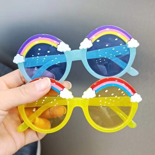 Manufacturer's best-selling new children's sunglasses fashion retro literary boys and girls baby cartoon rainbow sunglasses trendy