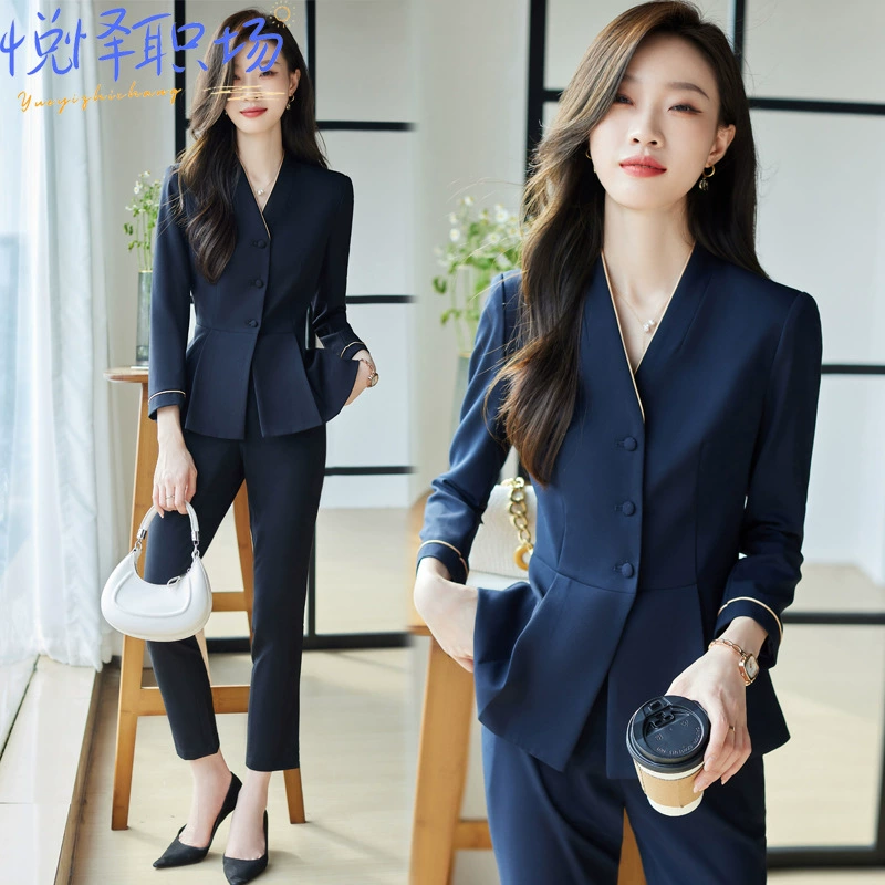 Ювелирный магазин Комбинезоны женские весна и осень салон красоты профессиональный костюм Золотой магазин комбинезоны Темперамент костюм комбинезон отель комбинезоны