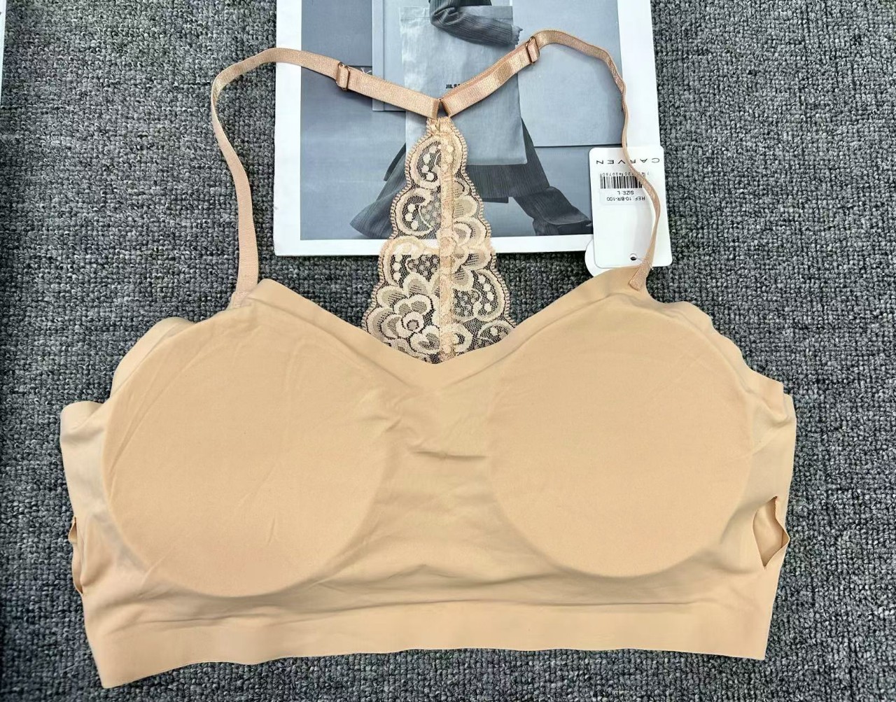 Nuevo sexy leopardo ropa interior mujer taza fija seda de hielo sin marcas espalda hermosa pechos calientes estadounidenses soporte suave bra