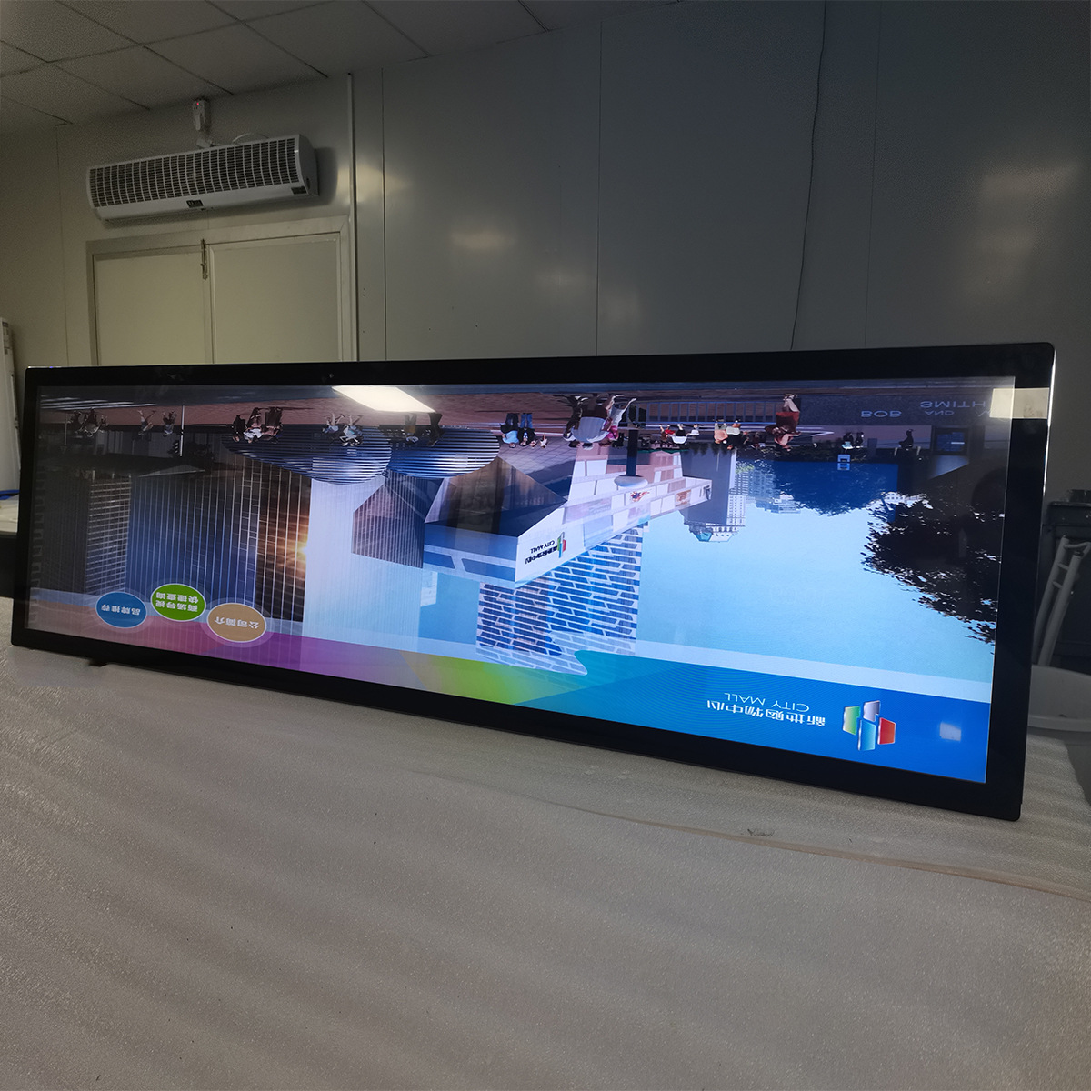 58.4寸条形屏1465*437.5MM红外触摸显示器壁挂智能广告机厂家批发