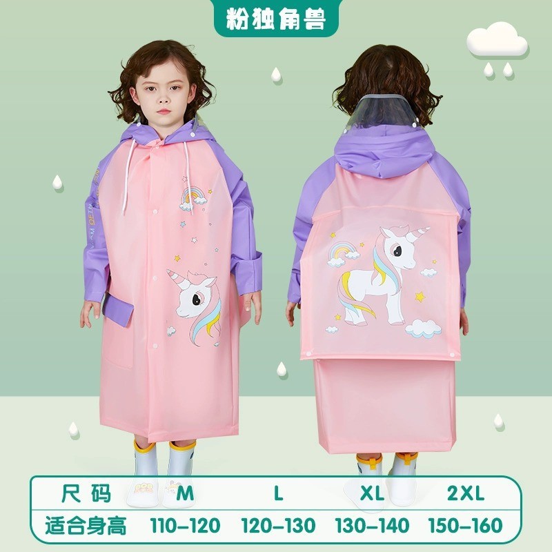 Chaqueta de lluvia para niños de 5 - 12 años de edad Eva para niños de la escuela primaria, bolsas escolares largas impermeables a prueba de lluvia para todo el cuerpo para la escuela para una sola persona