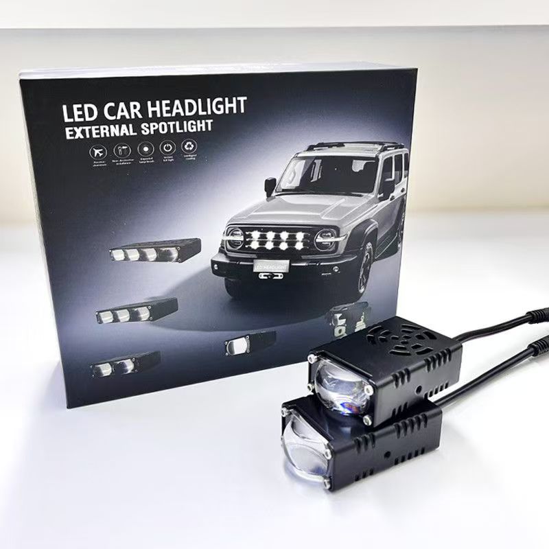 lámpara de parrilla de automóvil lámpara de red de automóvil LED de dos colores motorcycle LED de luz de motor delantero del diablo ojo
