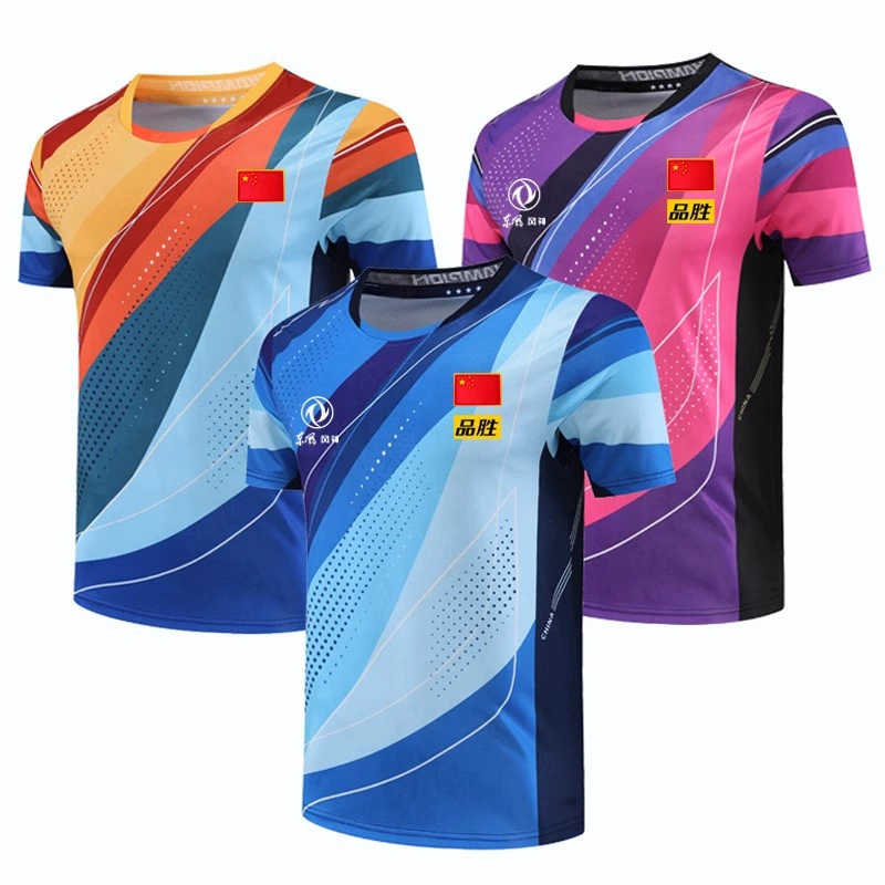 Новый костюм для настольного тенниса для мужчин и женщин. Спортивная одежда с короткими рукавами.