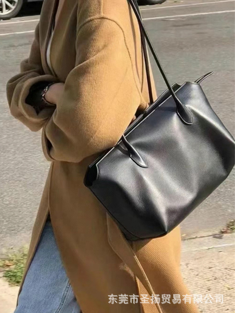 ハイエンドニッチThe*Rowシンプルな本革ロングショルダーストラップ脇の下バッグ多用途大容量ハンドバッグトートバッグ女性用