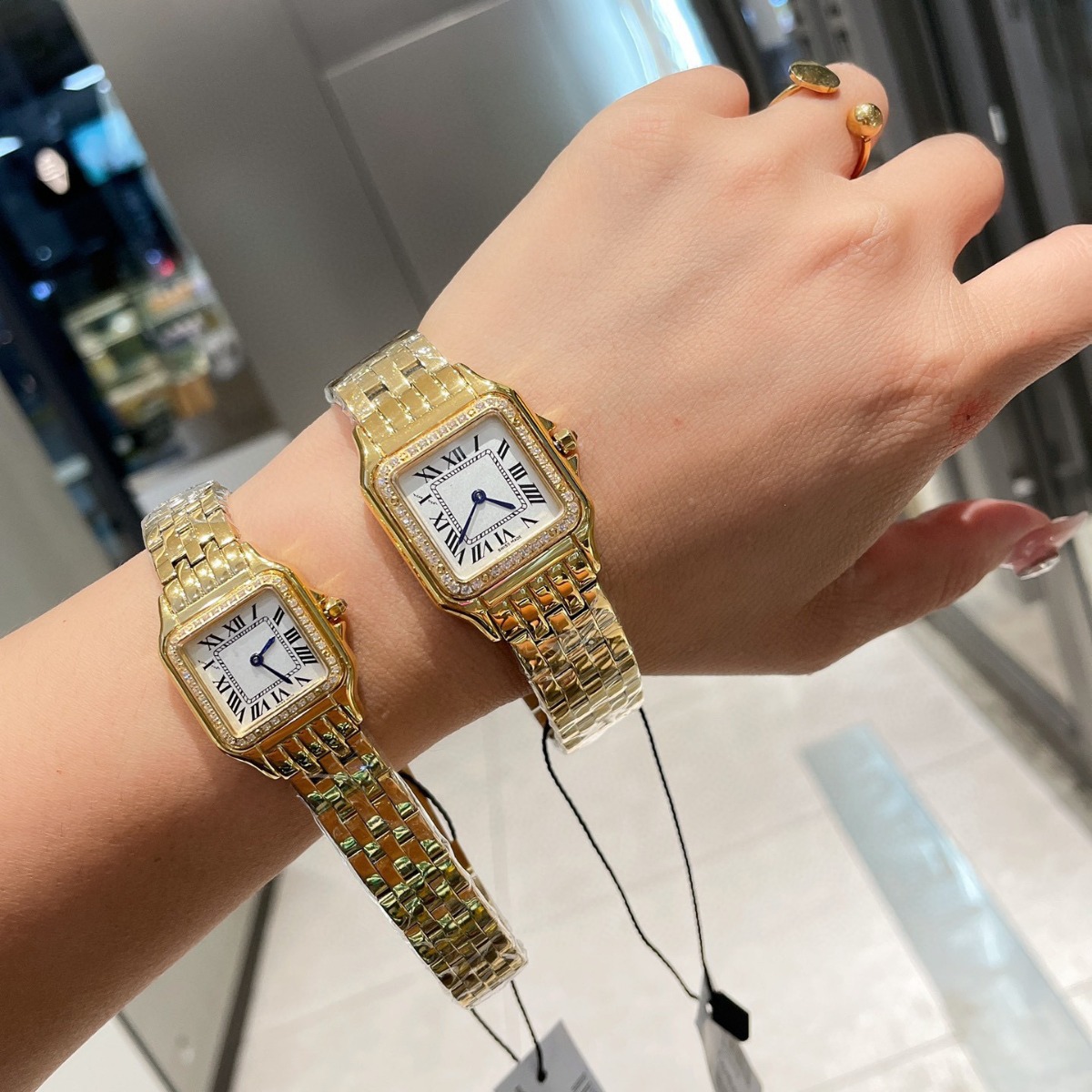 Classic retro square quartz women's watch stainless steel