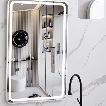 Espejo de Baño Inteligente con Marco de Aluminio de Vidrio, para Baño y Hotel image 3
