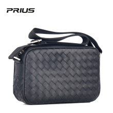 新款斜跨小包宽条编织背包迷你男包油蜡皮单肩包跨境白牌无logo潮