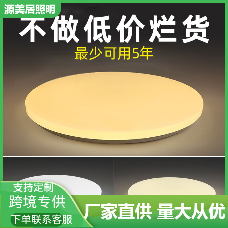Round Warm White Light Bedroom Living Room Bathroom Led Light Balcony Aisle Corridor Project Full White Ceiling Lamp