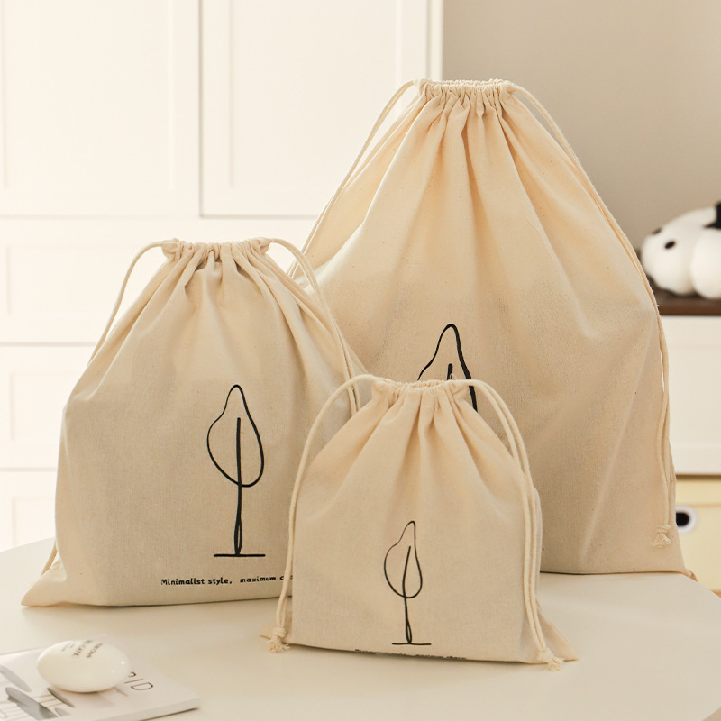 Pure Cotton Drawstring Travel Bag, Suitcase, Multi-Functional Packing Bag, Dust-Proof Bag, Customizable Storage Bag
