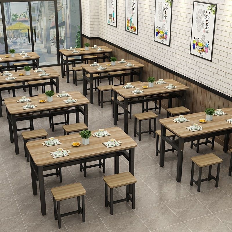 Dining Table and Chair Set for Restaurants, Home Use Breakfast Table and Chairs, Snack Shop Rectangular Commercial Dining Table, Fast Food Table Dining Table and Chair Set for Restaurants, Home Use Breakfast Table and Chairs, Snack Shop Rectangular Commercial Dining Table, Fast Food Table