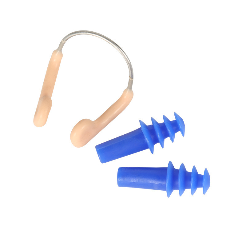 ¡Reducción de precio! Embalaje de cartón, clip nasal, tapones para los oídos, alambre de acero impermeable, equipo de natación antideslizante, tapones para los oídos impermeables de silicona suave