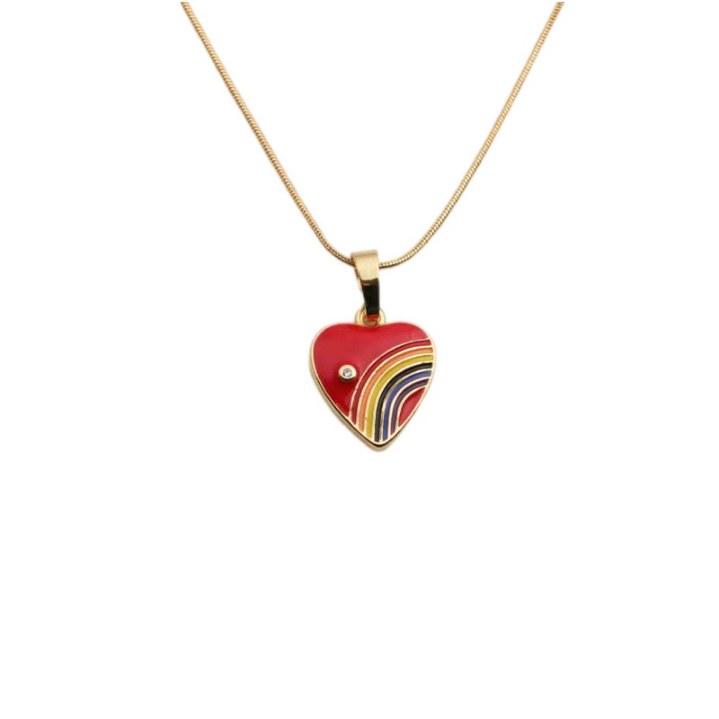 European and American Independent Station Copper Zircon Valentines Day Gift Necklace Gift CrossBorder MultiColor Love Ladies Pendant Necklacepicture3