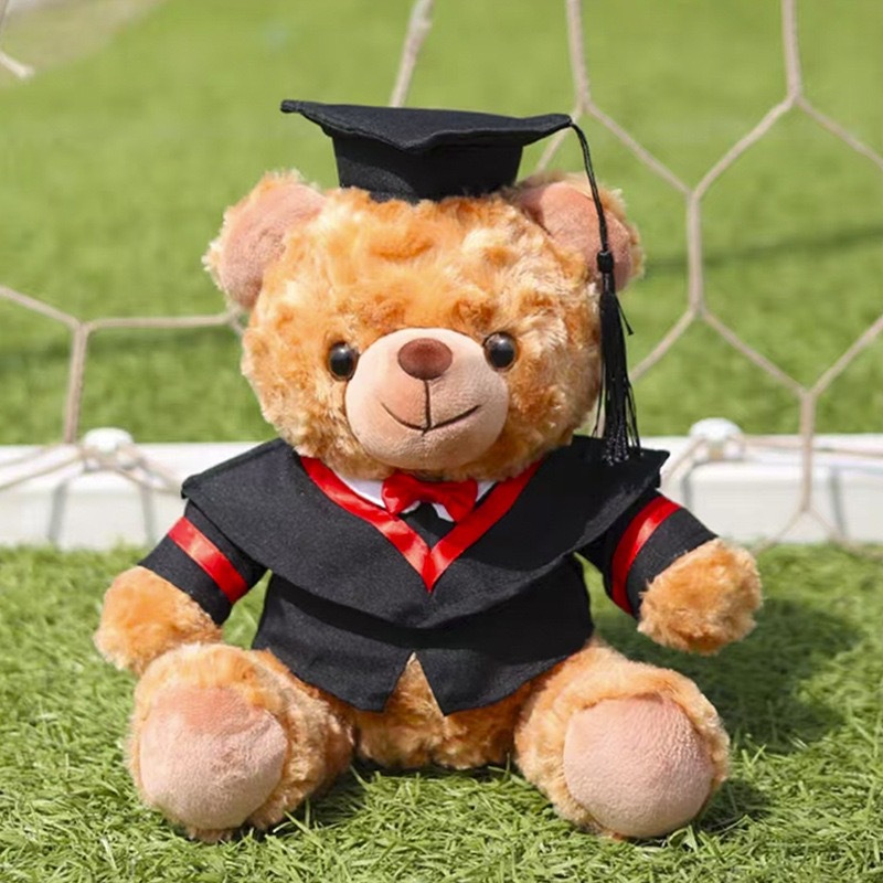 Graduation Doctor Bear Puppy se puede imprimir logotipo maestro de licenciatura Teddy Bear muñeca regalo de graduación