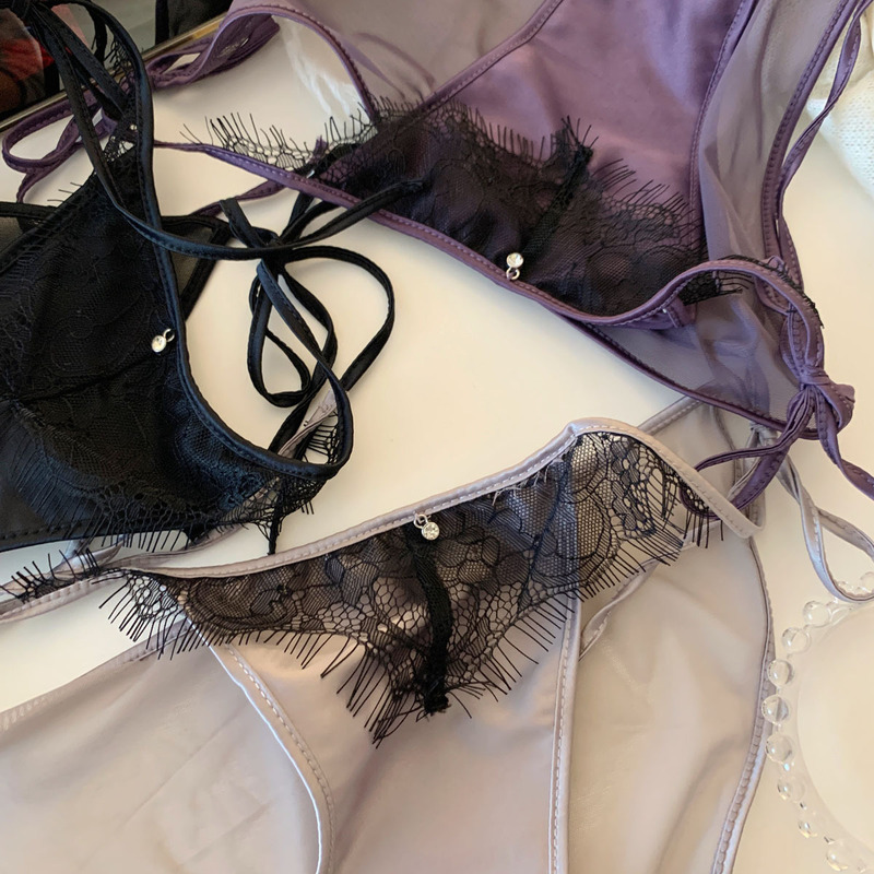 Black Lace Panties for Women with Detachable Straps on Both Sides, 2025 New Style, Pure Desire, Sexy Straps, Open Briefs with Just One Pull