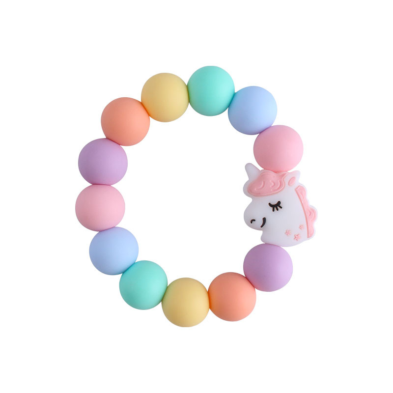 Nuevo DIY creativo de dibujos animados de silicona juguete bebé animal de dibujos animados aguacate pulsera de silicona teether stick