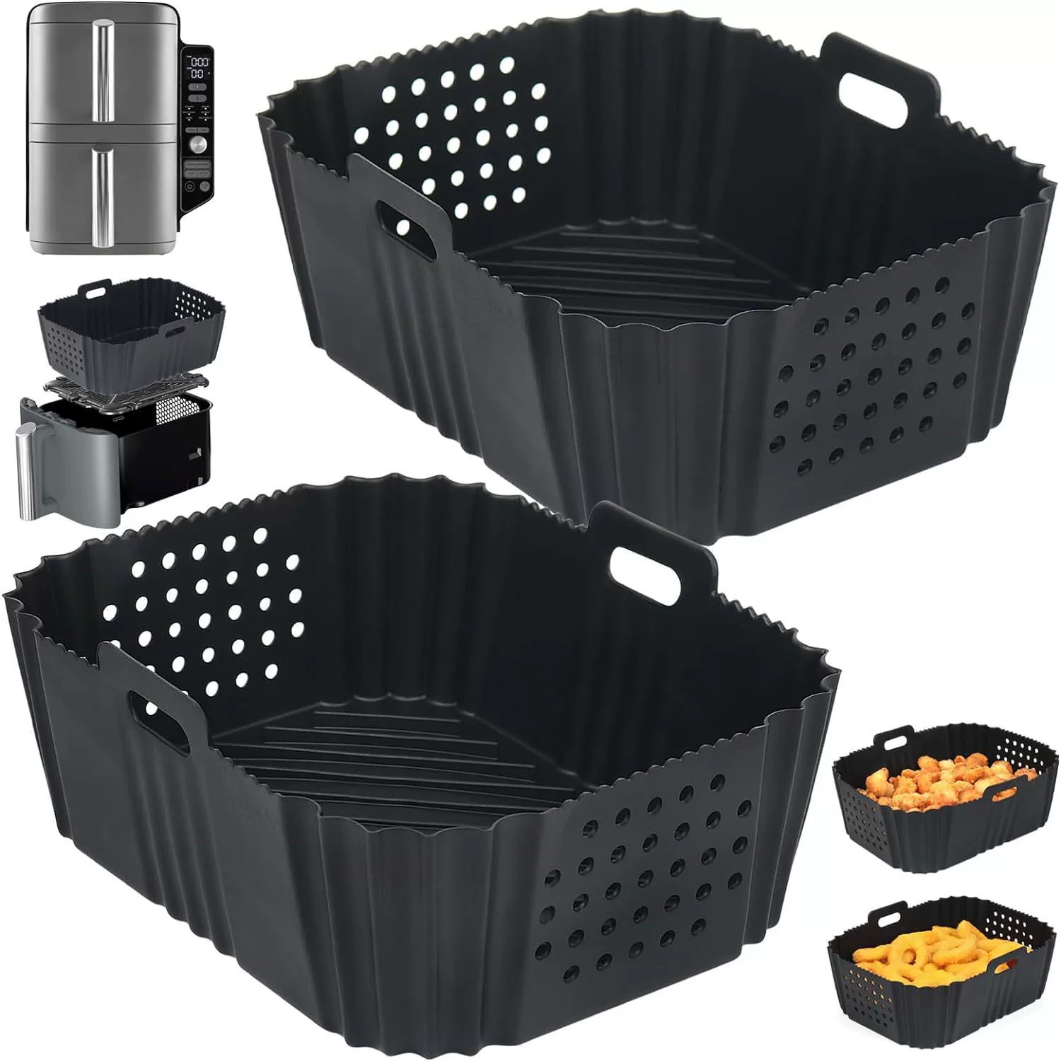 BYKITCHEN Air Fried Silicon Silicon Platform is suitable for NINJA SL401 double -layer air fryer