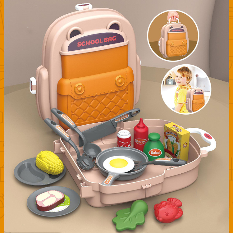 Bolsa de hombro de simulación para niños transfronterizos cocina vajilla postre doctor herramienta donut play House pequeña mochila de juguete