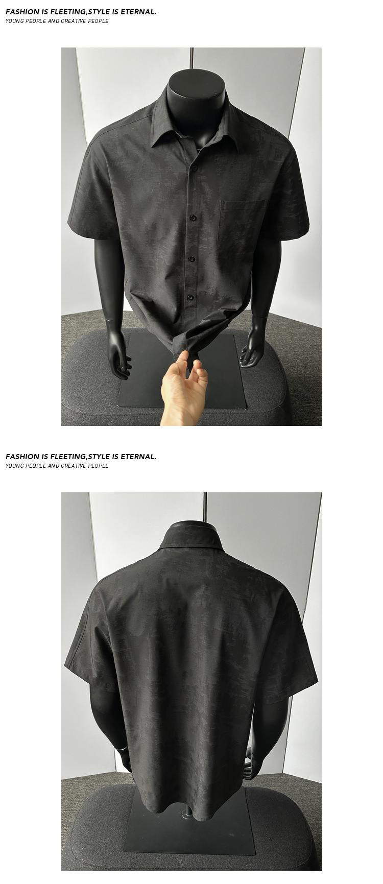 Oversized Kurzarmhemd Im Hong Kong Stil Mit Druck Für Den Sommer_voghion.com