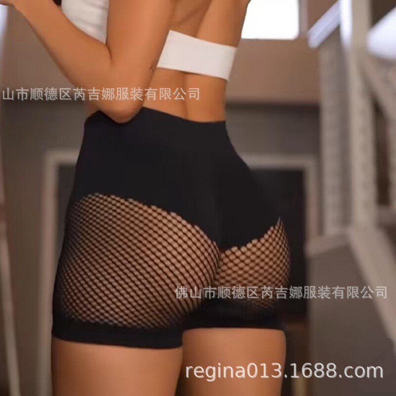 Ruijina seamless fitness yoga dance shorts for women, sexy hollow-out high-waisted butt-lifting peach butt breathable high-elasticity Ruijina seamless fitness yoga dance shorts for women, sexy hollow-out high-waisted butt-lifting peach butt breathable high-elasticity