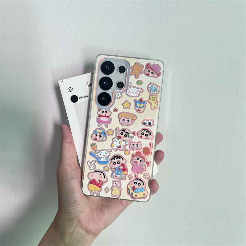 日本と韓国の漫画フルスクリーン Xiaoxin Samsung S25Ultra レーザーケース Samsung S24+/S23plus 携帯電話ケースに適しています|undefined