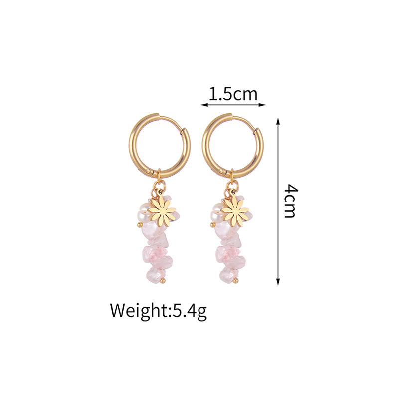 10g Weight PVD Coated Gold Plating Process 304 Stainless Steel Ear Needle Material 18K Real Gold Plated Plating Material Natural Stone Inlay Material 1 Pair Fashion Geometric Plating 304 Stainless Steel Natural Stone 18K Gold Plated Stainless Steel Earrings