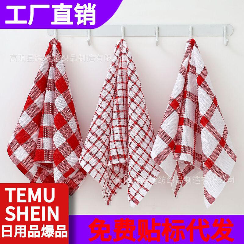 Power factory in stock generation into the warehouse polyester cotton plaid kitchen table cloth dish towel placemat